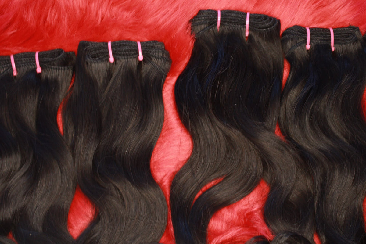Extensiones de Cabello Humano Negro Ondulado Natural 22´´