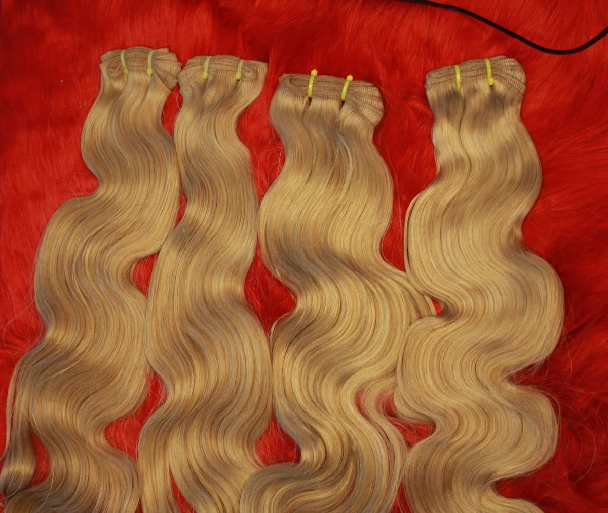 Extensiones de Cabello Humano Rubio Ondulado Natural 20´´